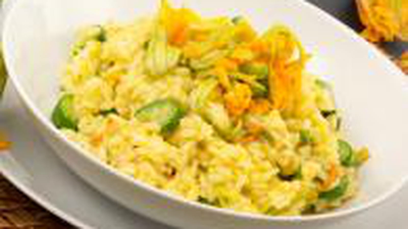Riz au cabillaud, courgette et abricot