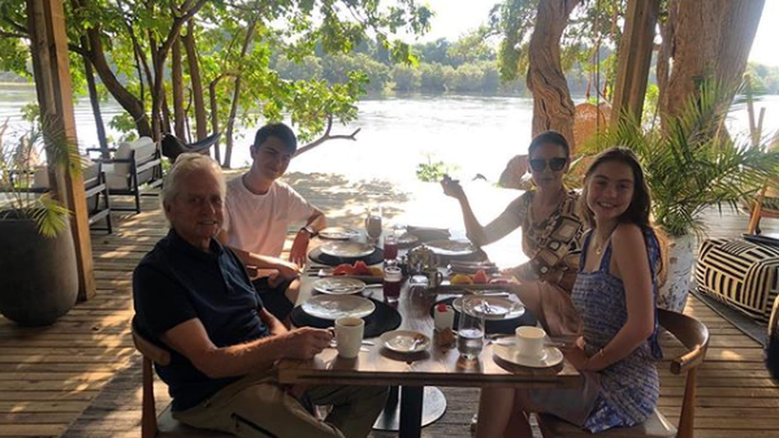 Michael Douglas, Dylan Douglas, Catherine Zeta-Jones et Carys Douglas