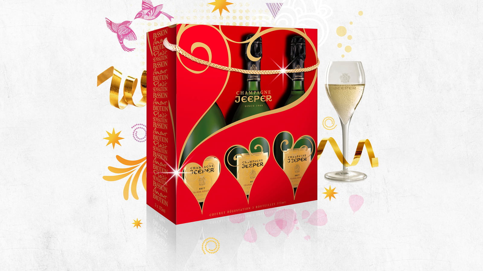 Coffrets de Blanc de Blancs de Champagne Jeeper