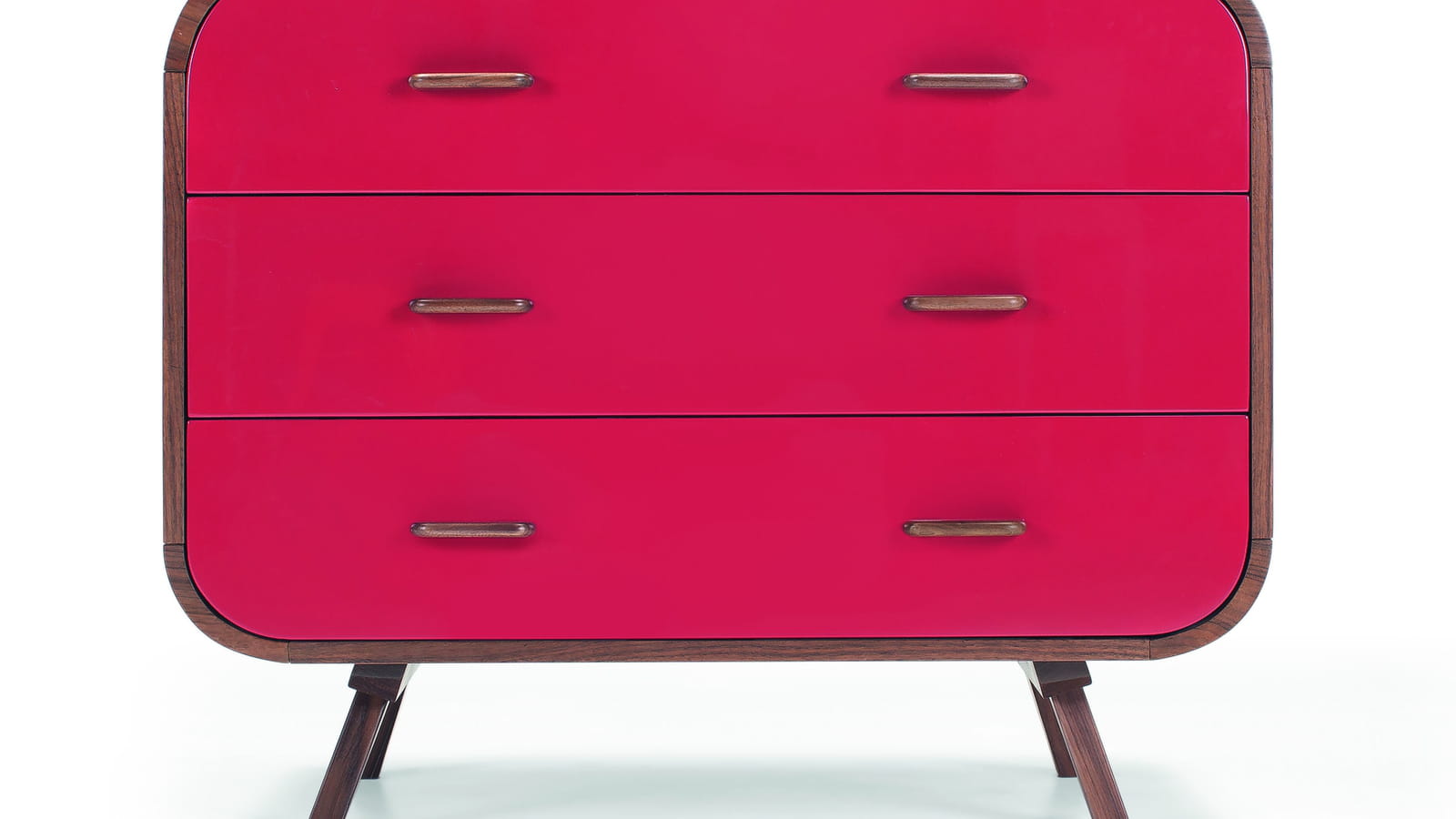  Commode rouge et noyer plaqué Made.com