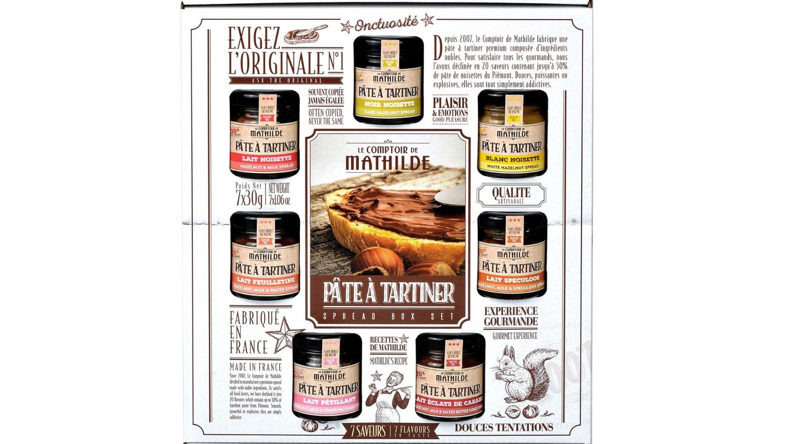 Coffret semainier pâte à tartiner