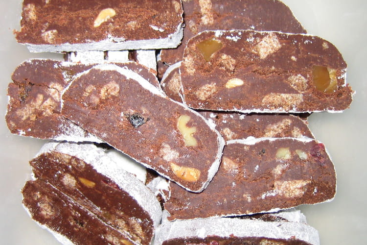 Saucisson Au Chocolat Caramel Au Beurre Sale Et Fruits Secs