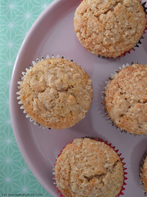 Muffin à la pomme et à la cannelle et son crumble croquant