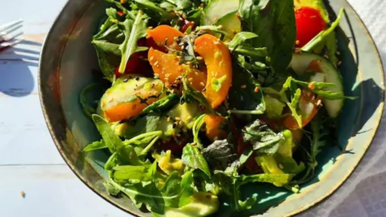 Salade roquette, courgette et abricot