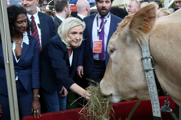 Marine Le Pen d&eacute;couvre que l'herbe est plus verte au Salon de l'Agriculture