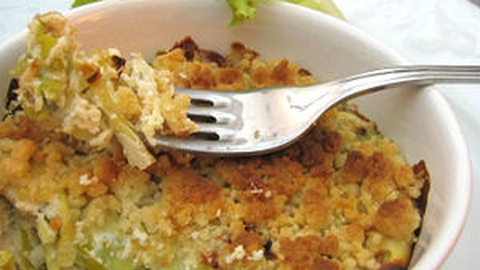 Poireaux et crumble de noix