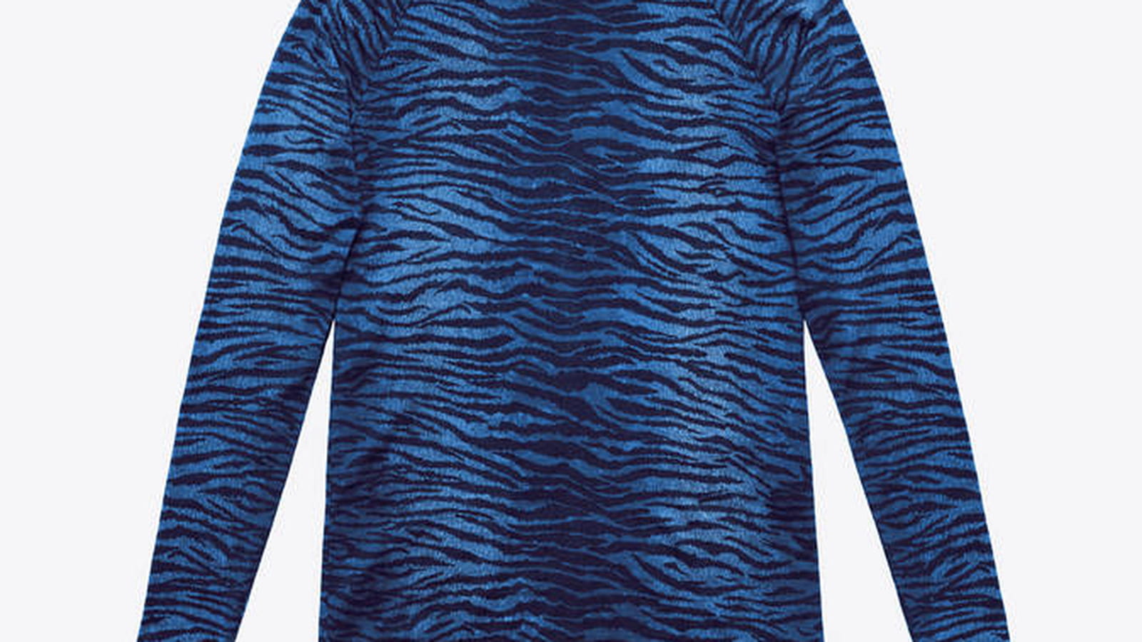 Pull col cheminée bleu