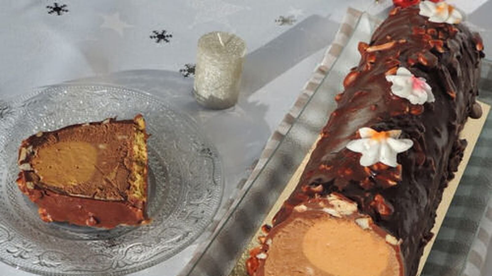 Bûche glacée café et caramel