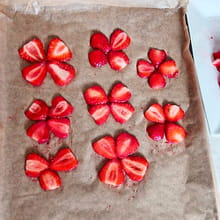 Génoise roulée aux fraises et crème au mascarpone : Etape 1