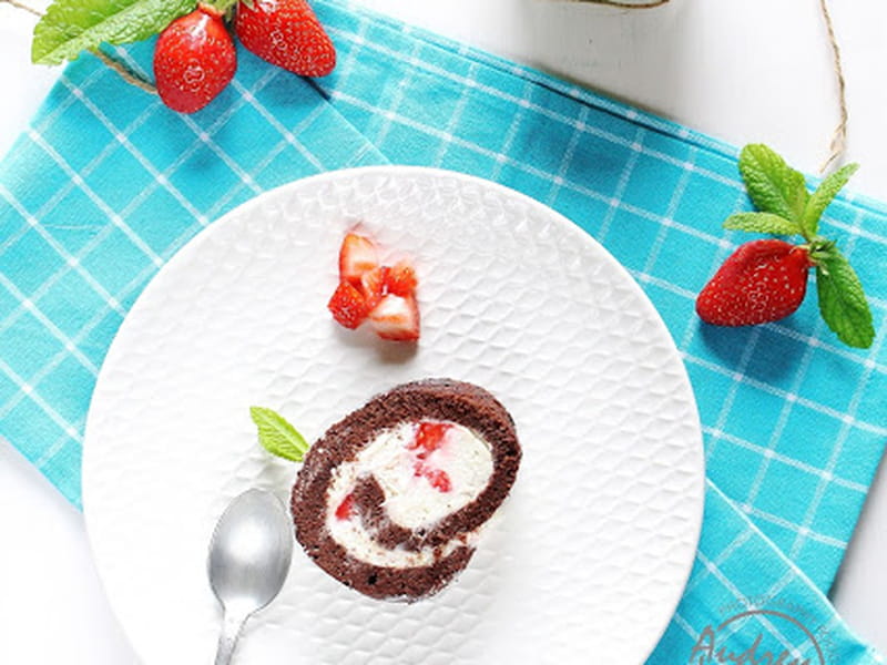 Recette De Roule Au Chocolat Fraises Et Chantilly Mascarpone
