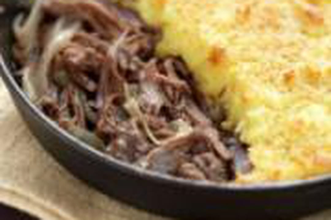 Parmentier de bœuf braisé aux échalotes
