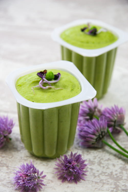 panna cotta aux petits pois et wasabi