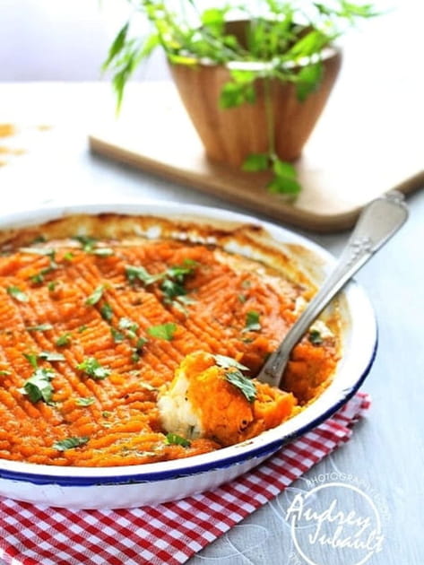 Parmentier de cabillaud et patates douces au curry