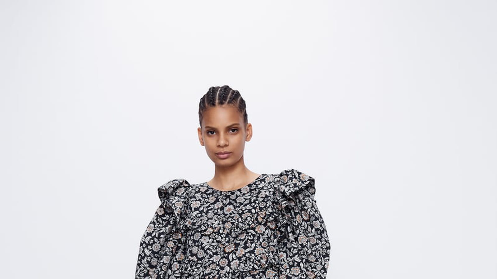Robe imprimée à volants 