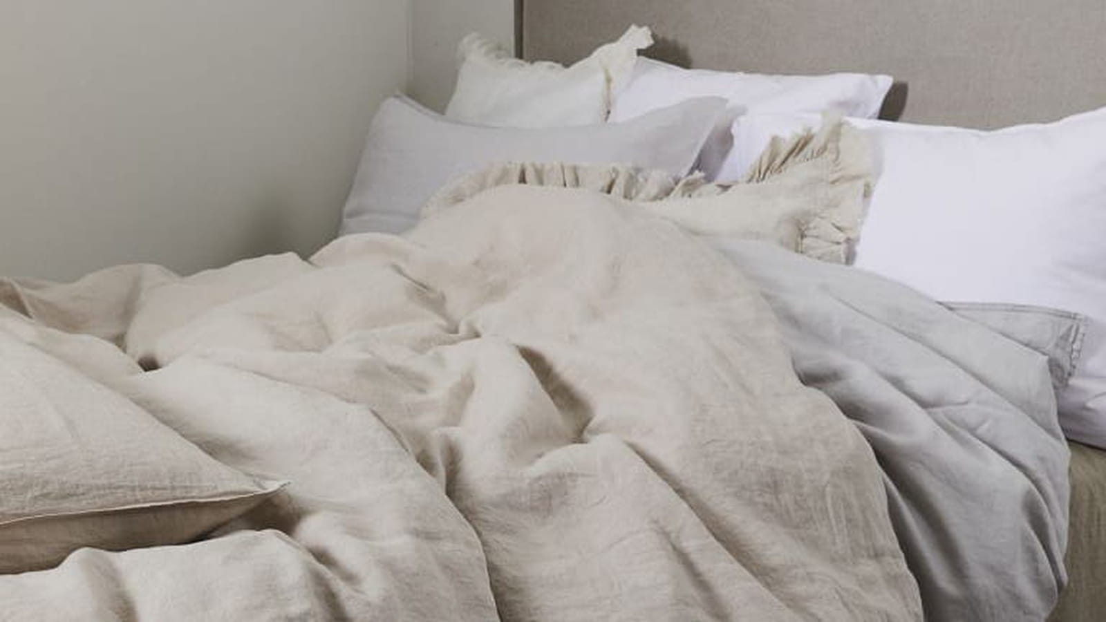 Une parure de lit en lin lavé