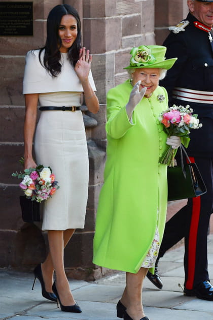 Meghan Markle avec la Reine d'Angleterre
