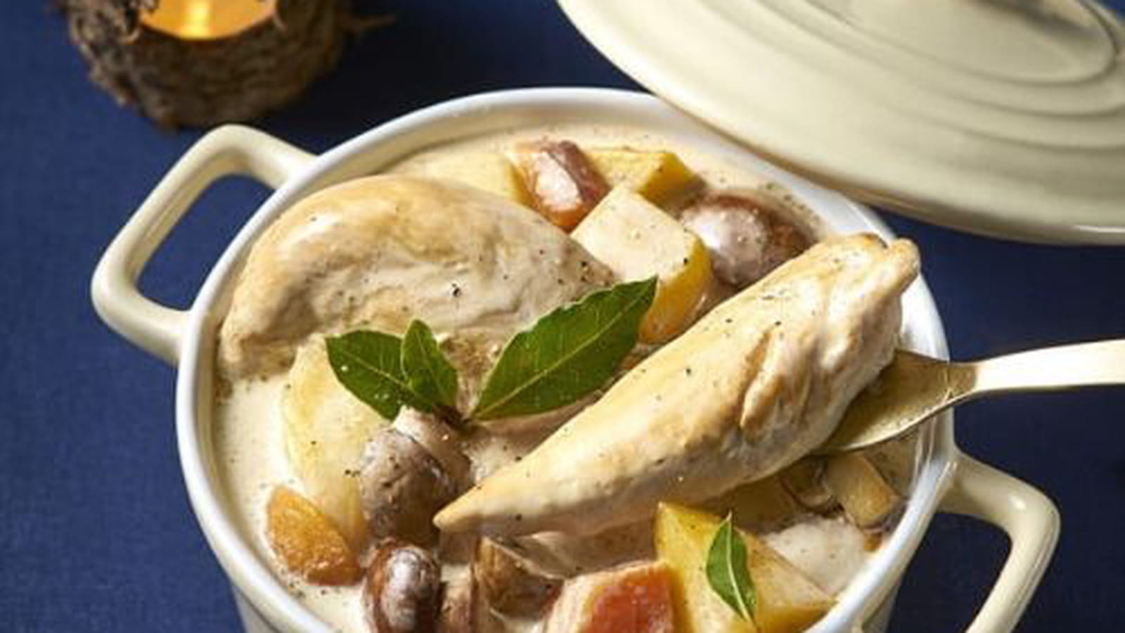 Aiguillettes de poulet façon blanquette aux légumes anciens