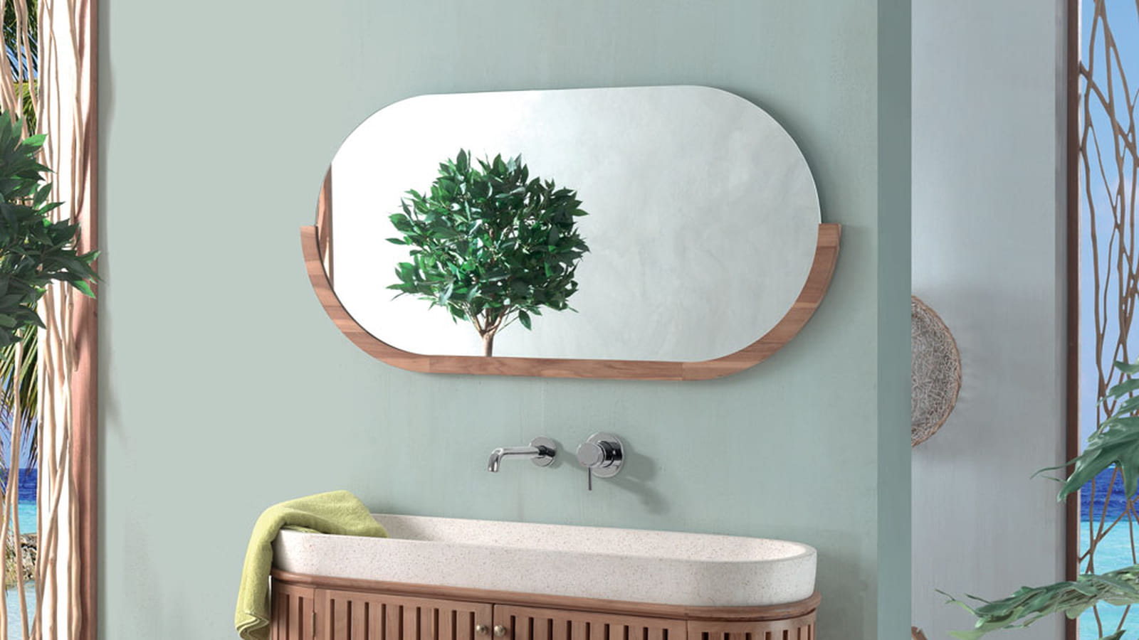 Un meuble vasque nervuré