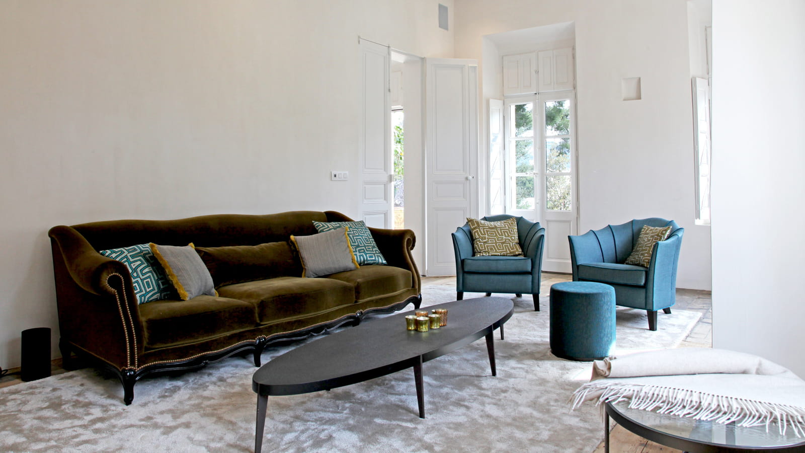 Salon bleu guède