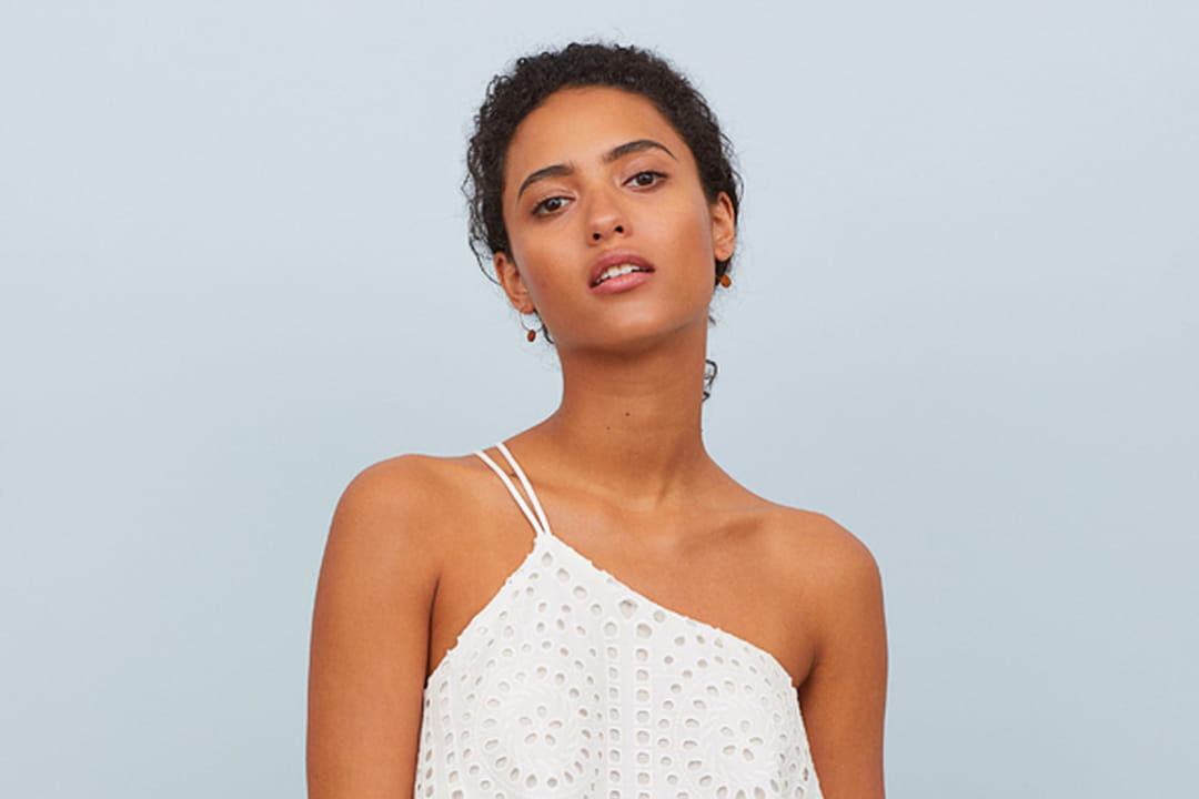 Robe blanche asymétrique de H&M