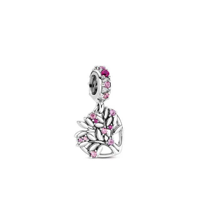 Charm Pendant Arbre De Vie C&oelig;ur Rose