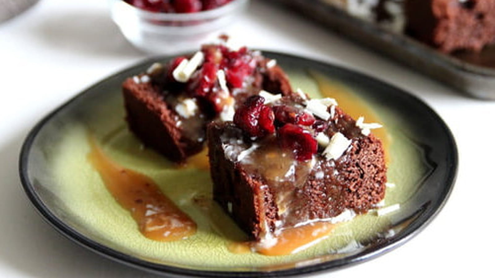 Bouchées de chocolat, caramel, beurre salé et cranberries