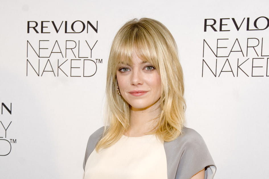 La frange effil&eacute;e d'Emma Stone