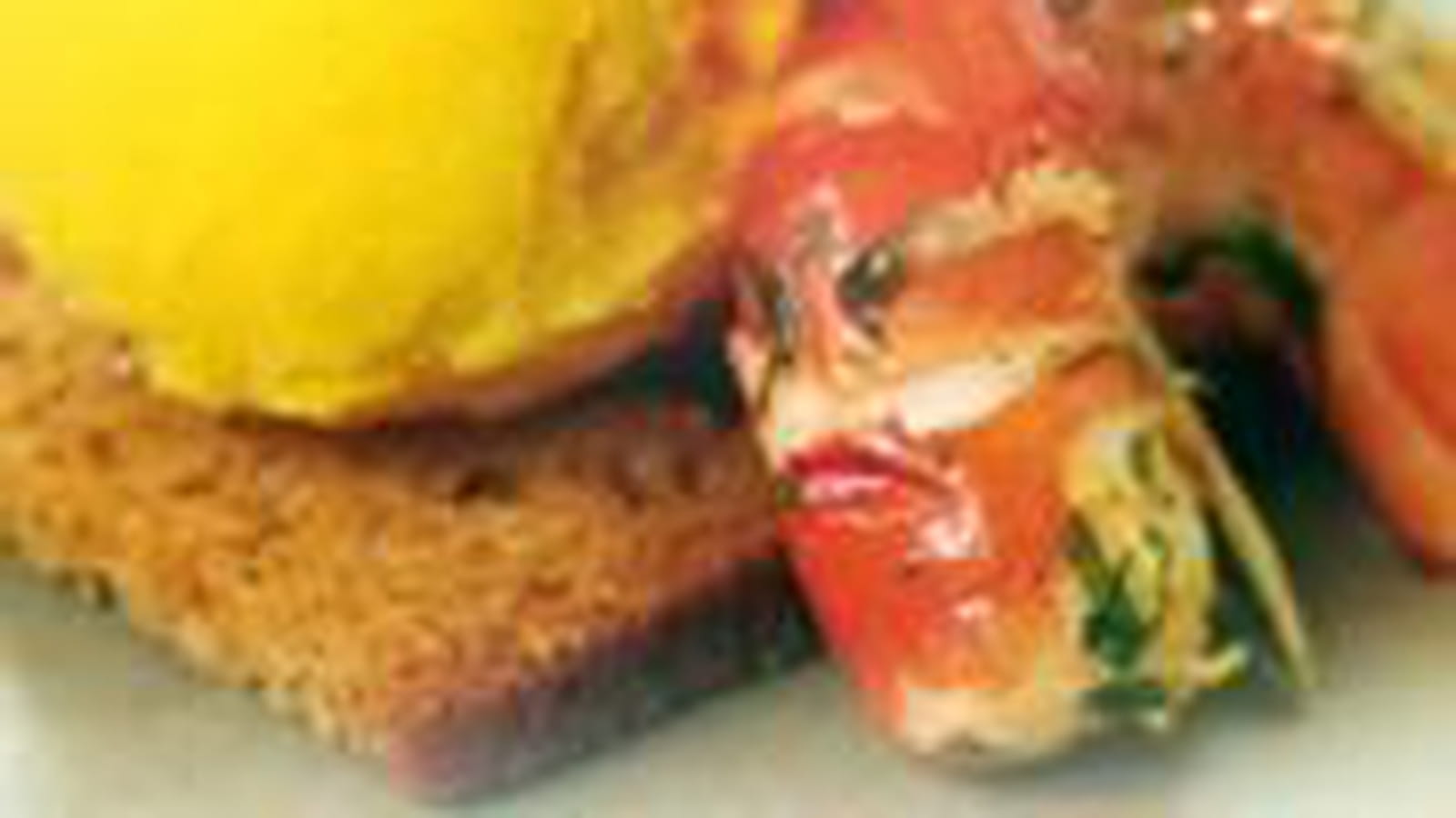 Crevettes et sorbet mangue