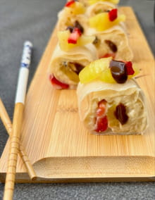 Makis sucrés au riz au lait et fruits : Etape 3