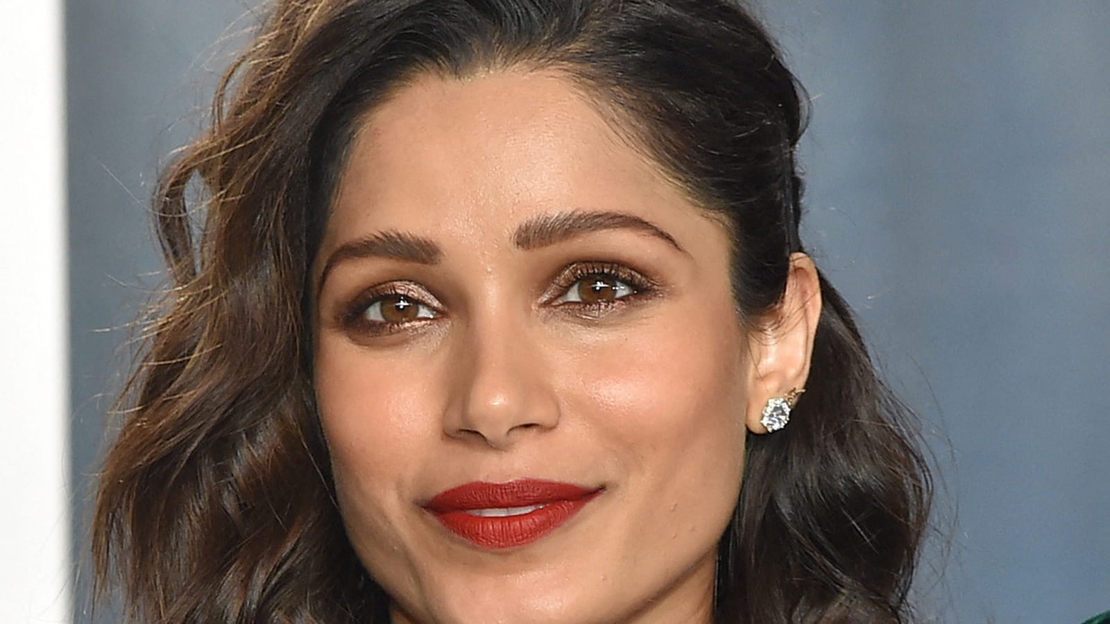 Le look de Noël de Freida Pinto