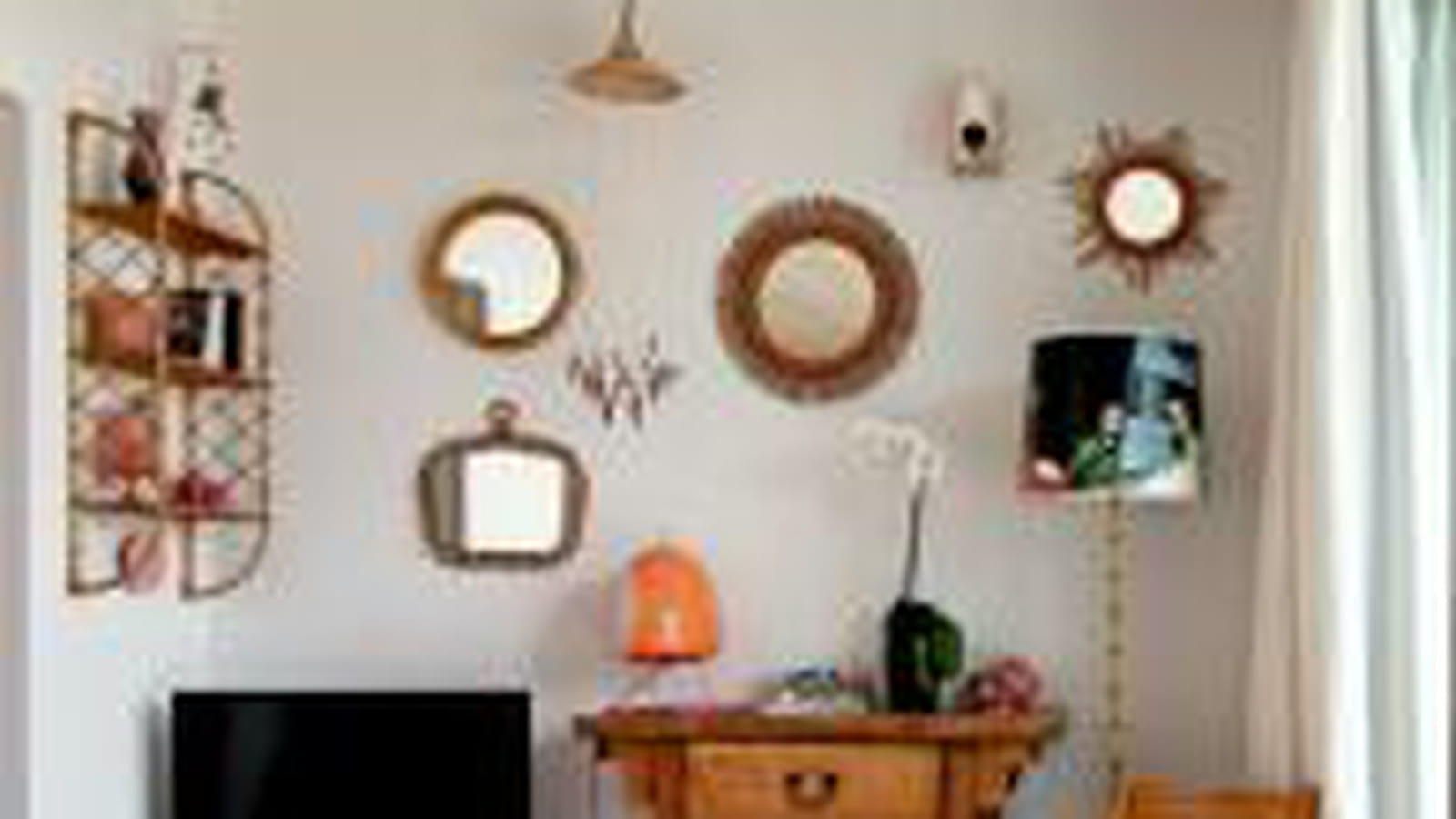 Miroir rotin