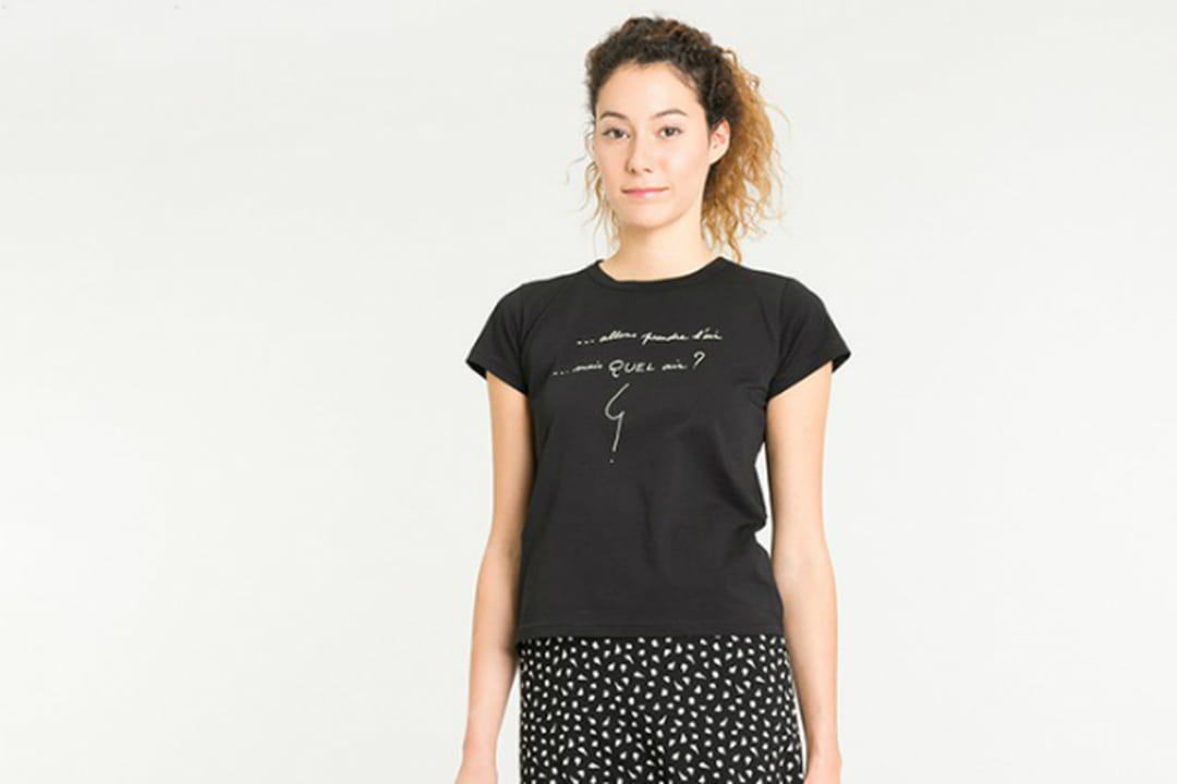 Jupe Vintage Agnès B Taille 38 Imprimée Florale Noir - Occasion Très Bon état