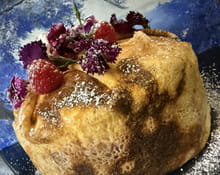 Le Courchevel : l'entremet aux framboises drapé de crêpes : Etape 7