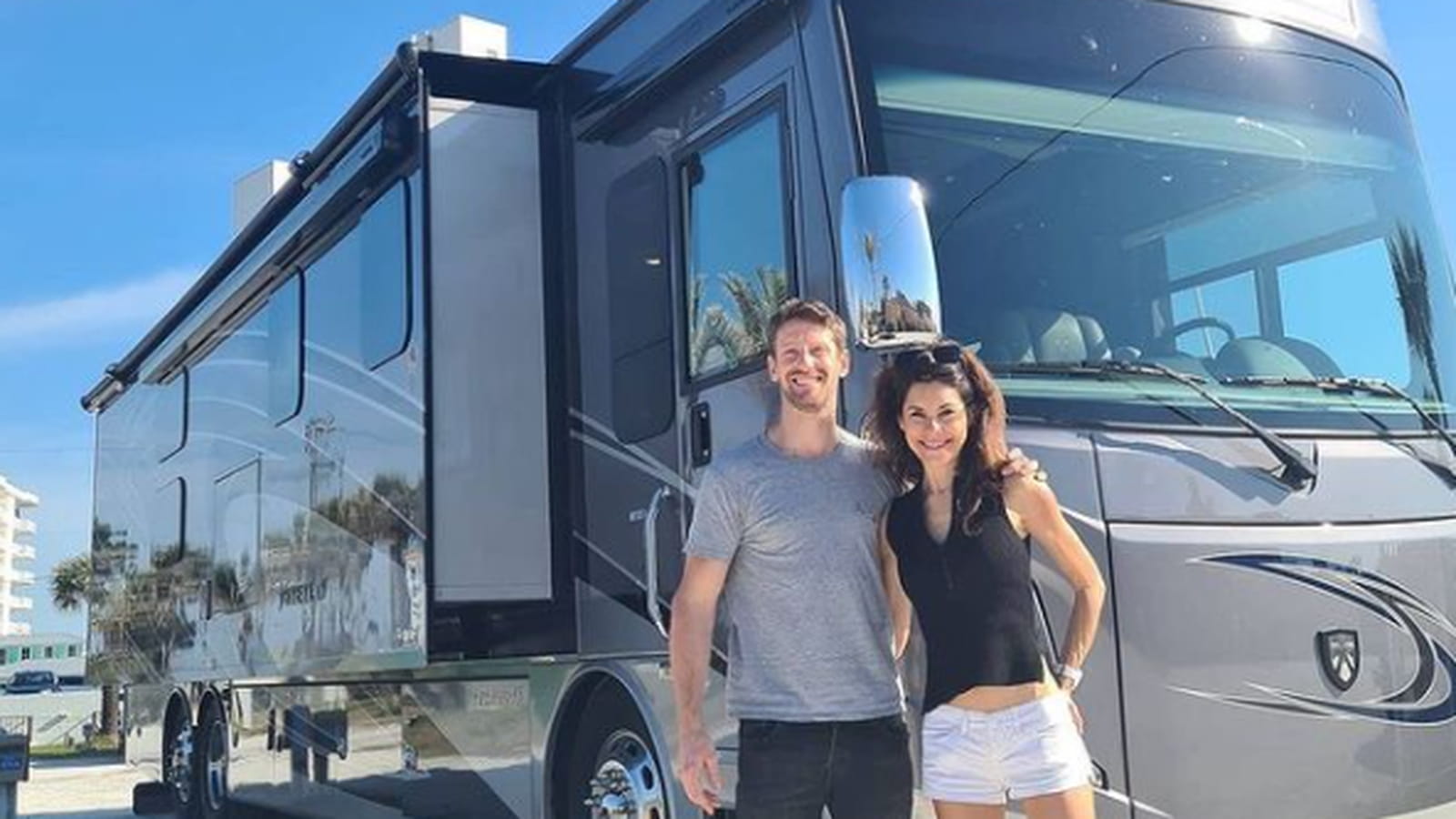 Romain Grosjean et Marion Jollès-Grosjean