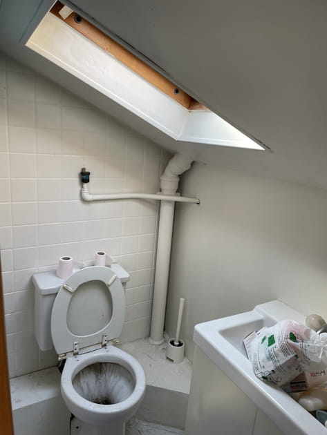 Avant&nbsp;: une salle d'eau tr&egrave;s sale sous les toits