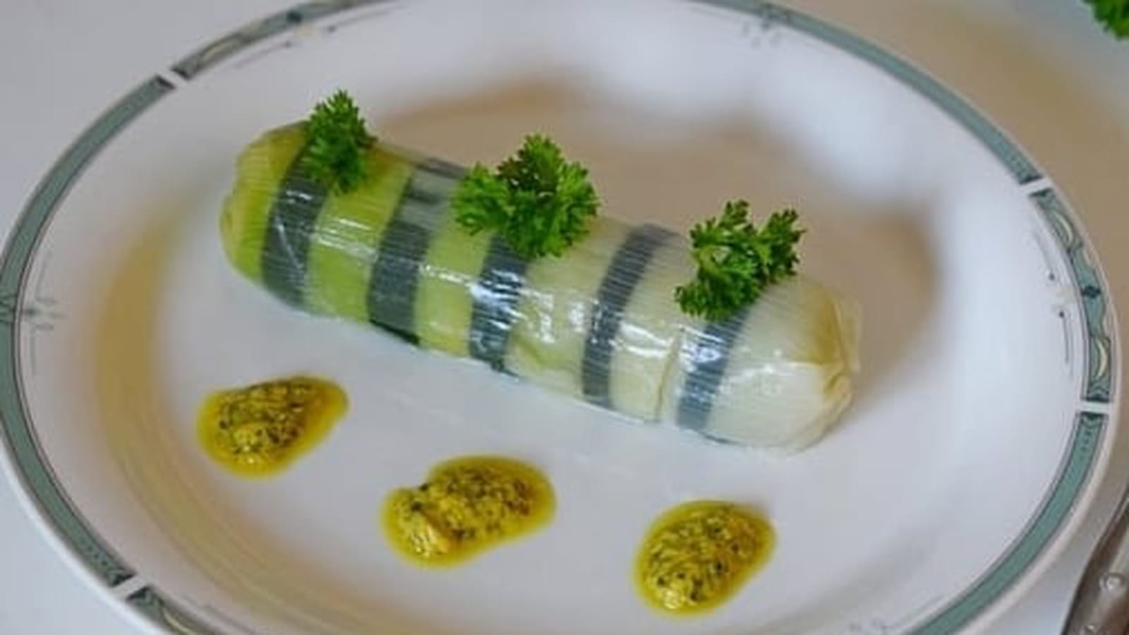 Poireau vinaigrette revisité en cannelloni