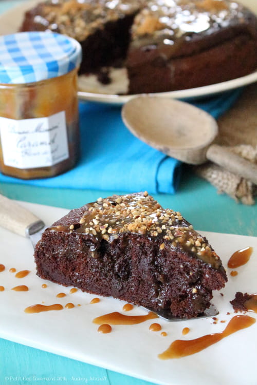 Gâteau au chocolat et caramel