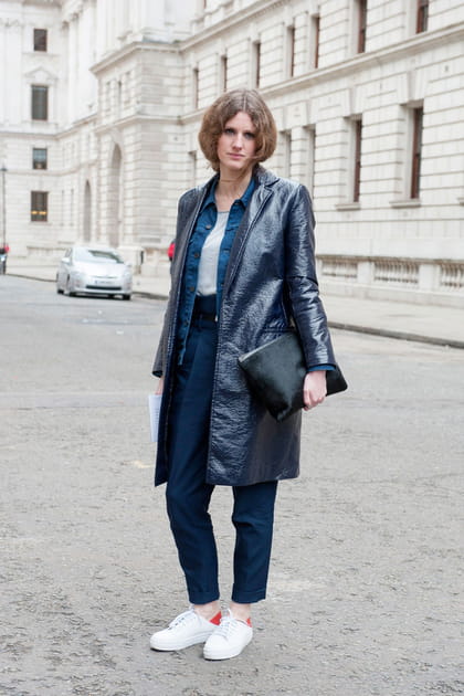 Street style &agrave; Londres : manteau en cuir