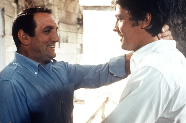 Avec Alain Delon dans "Les Aventuriers"