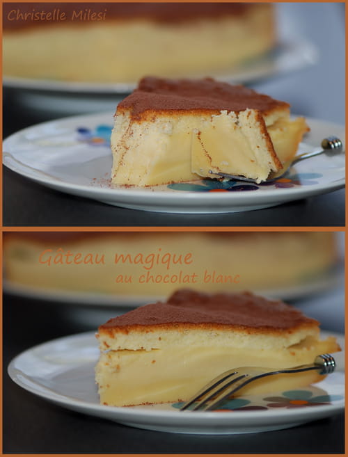Gâteau magique au chocolat blanc