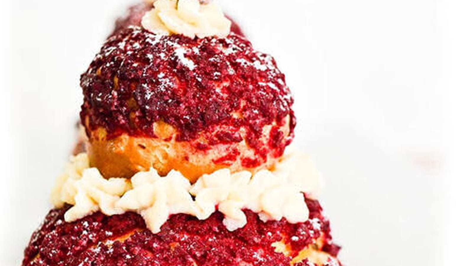 Religieuse framboises et mascarpone