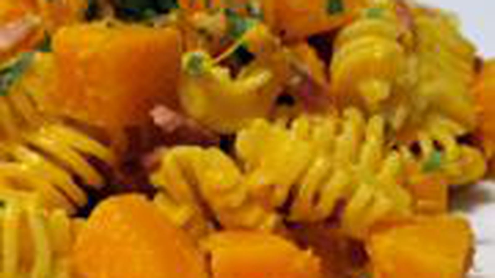 Pâtes potimarron-lardons