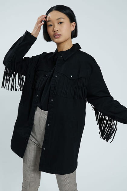 Veste &agrave; franges de Pimkie
