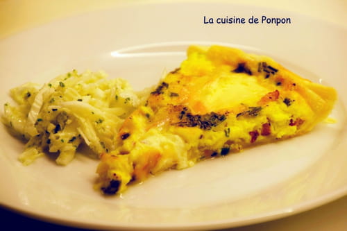 Tarte lardons, oignons et fromage chaource