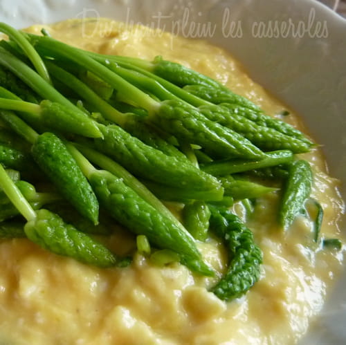Brouillade crémeuse aux asperges des bois