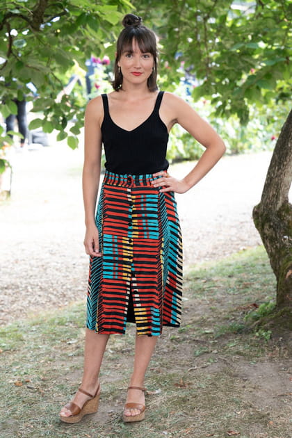 Ana&iuml;s Demoustier en jupe graphique