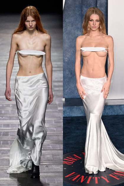 Défilé Ann Demeulemeester automne-hiver 2023-2024 vs Hunter Schafer en 2023