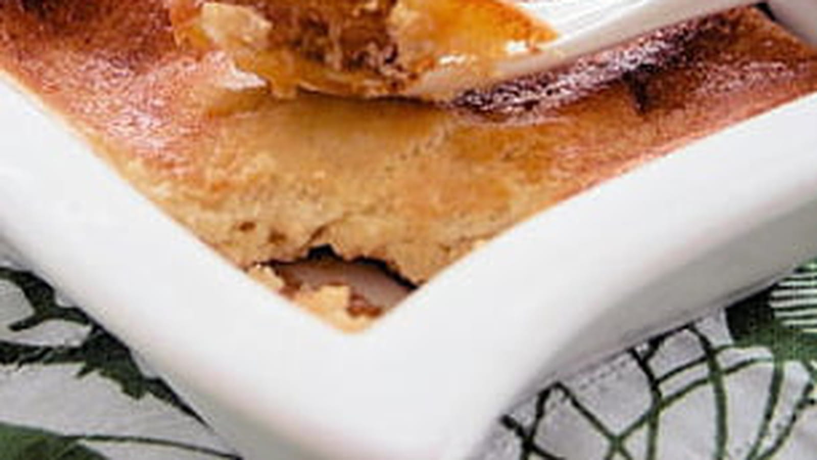 Fondant de fromage blanc sur compote de mirabelles
