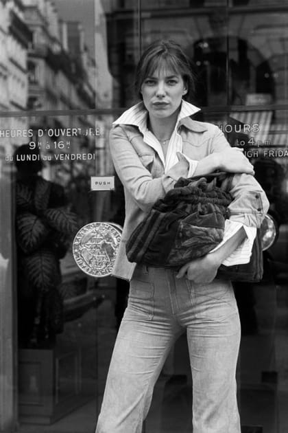 Jane Birkin en chemise à col oversize 70's