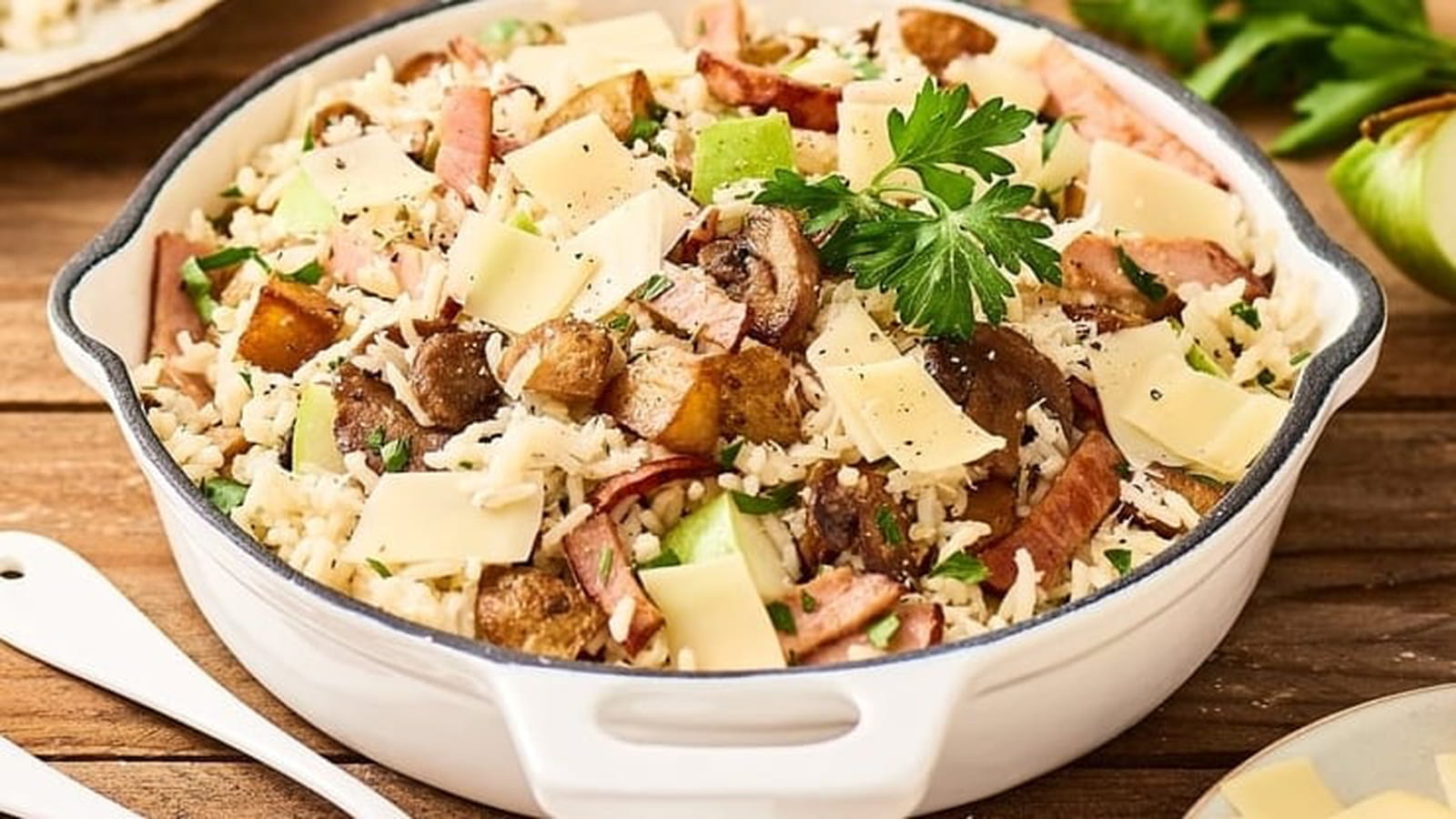 Poêlée de riz et rôti de porc